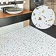 Vinyl Floor Tiles Self Adhesive 30-Pack - Covers 30 sq.ft (2.79 m²) - Wear Resistant Square Flooring Tile 12x12 in (30.5 x 30.5cm) - White Terrazzo Look with Flecks Peel and Stick Floor Tiles
