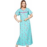 Soulemo Women's Cotton Paisley Maxi Nighty .