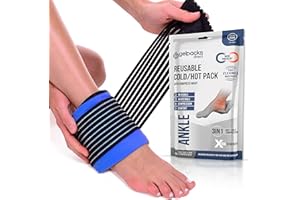 GELPACKS DIRECT Gel Packs Direct - 3-in-1 Reusable Hot & Cold Flexible Ankle Ice Pack Wrap for Sports Injuries, Sprains, Fractures, Arthritis, Tendonitis, Pain Relief & More. Durable & Leak-Proof.