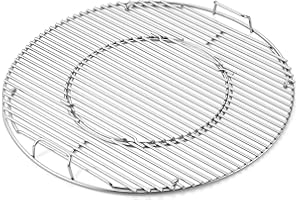 Weber Grill Grates for 57 cm Charcoal Barbecues - Gourmet BBQ System, Robust Steel Grates with GBS Insert for Versatile Accessories – Silver (8835)