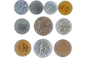 HOBBY OF KINGS 10 PIÈCES DE Monnaie AUTRICHIENNE 1 Groschen - 1 Shilling Autriche PIÈCES 1946-2001. Choix Parfait pour Votre Tirelire, Porte-Monnaie ET Album pour LA Monnaie