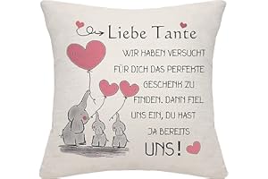 Bommex Geschenk für unsere Tante Kissenbezug für unsere Tante Geschenk für Tante von Nichte Neffe Tante Kissenbezug von Nichte Neffe Tante Geburtstagsgeschenk (Unsere Tante)