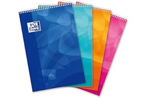 Oxford Polypro notatnik A4+ 160 stron, perforowany, 210 x 315 cm, niebieski (Seyès Blue), turkusowy, pomarańczowy, różowy