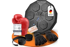 VALENESS Music Box Machine - Smart Music Boxing Machine - Macchina da boxe con musica e LED, scatola da parete con guantoni da boxe - ideale allenamento a casa per bambini e adulti