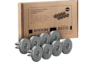 SQOON® 8x universelle Korbrollen für Geschirrspüler,Spülmaschinen Rollen geeignet für IKEA, AEG, Electrolux, Zanussi, Etna, hitzebeständige Unterkorb Rollen, 40 mm