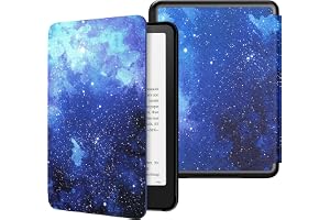 MoKo Case for 7" Kindle Paperwhite 12th Gen 2024/Colorsoft, Blue Starry Sky | Lightweight Slim, Leather PU, Protective Shell Cover, Auto Wake/Sleep, for Kindle Colorsoft 1st Generation 2025/2026