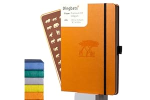 ‎DINGBATS* NOTEBOOKS Dingbats* - Earth Gepunktetes A5 Medium Notizbuch, Tangerine Serengeti - Hardcover - Creme 100 g/m² tintenfestes Papier - Nummerierte Seiten, Index & Schlüsselseiten