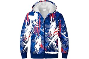 LLdress Kinder Fleecejacke Jungen Kapuzenjacke Sweatjacke Warme Winterjacken Jungen Kapuzenjacke mit Reißverschluss Hoodie Kinder
