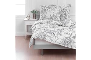 Mixibaby Bettwäsche Bettgarnitur Bettbezug Baumwolle 135x200 155x220 200x200 200x220 Modern, Größe:155 x 220 cm, Design Bettwäsche:Rosemary D1