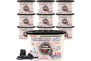 TECH IT EVOLUTION Deumidificatore Armadio Profumato Antimuffa e Assorbi Umidità 10x500ml, Ideale per Bagno, Casa e Ambienti con Muffa Stop (Carboni Attivi)