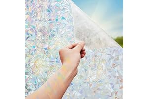 Kromapolis Stained Glass Window Film, Rainbow Window Film Self Adhesive, Bathroom Vinyl Privacy Film 90 x 200 m