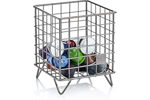 Barista & Co Coffee Pod Cage - Stainless Steel Large Capacity 80+ Coffee Capsule Holder - Black with Stamp Logo Coffee Pod Storage Compatible with Nespresso, Tassimo, Dolce Gusto Pods etc.
