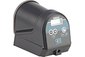 OASE EDEN 57434 901 Comedero automático- Comedero automático para la alimentación de peces de acuario en el acuario con funcionamiento a pilas y almacenamiento de comida sellado- para 12 dispensado