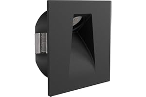 Eglo Led luce da incasso Mecinos, faretto da incasso, illuminazione per scale in metallo nero, Led lampada da incasso a parete, L x L 8 cm
