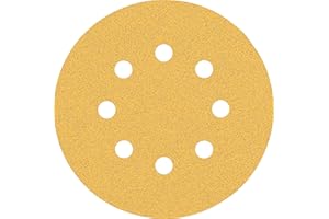 Bosch Professional 5 x Lijas Expert C470 con 8 agujeros, para Madera dura, Pintura sobre madera, diámetro 125 mm, Grano 80, Accesorios Lijadora excéntrica