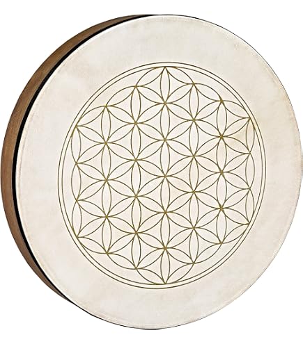 Tambour Chamanique 10 Pouces Motif Soleil-Lune - Instrument De Guérison Sonore Avec Bâtons | Méditation