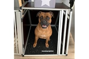 PICKUPMATTE Hundematte AnimalMat - Unterlage für Hundebox Futternapf Schlafplatz Zwinger (70 x 70 cm) Antirutschmatte Hund Hunde abwischbar Gummi Gummigranulat Transportbox