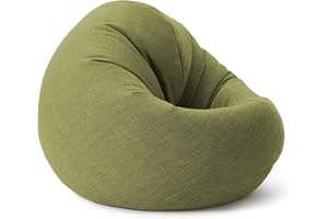 Lumaland Interior Line Poltrona a sacco 120 x 80 x 75 cm | Pouf 2 in 1 per interni | Con imbottitura da 300 l | Rivestimento effetto lino [Calce]