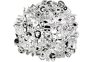 TARIFA UNITED Stickers noir et blanc crâne autocollants noir et blanc gothique sticker graffiti vintage retro pour moto casque ski ordinateur portable mac voiture velo skateboard autocollant noir auto