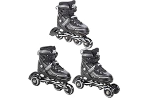 ‎CROXER Croxer Verstellbare 3in1 Inlineskates Optima - Inliner Triskates - Schlittschuhe - Vent-System - SAS - Shock-Absorbing-System - Doppelter Schaum