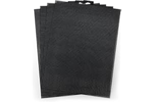 SAVITA 4 Piezas de Lona de Malla de Plástico, 14 CT Hojas de Lona de Malla de Plástico Negro Canvas Lona de Plástico para Bordados Manualidades Proyectos de Ganchillo (28x21cm)