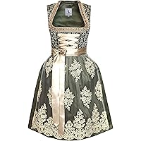 Alpenmärchen Midi Dirndl aus Exklusiver Kollektion inkl. Spitzenschürze Gr.36 - ALM661