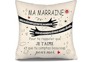 Aosumin Voici Un câlin Rien Que pour toi ma Marraine pour Te rappeler Que Je t’Aime et Que tu comptes Beaucoup pour Moi Housses de Coussin pour Marraine Anniversaire Fête des mères Cadeau de Noël