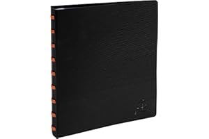 Exacompta - Cod. 86034E - 1 Portalistino Exactive 30 buste cristallo liscio rimovibili - Copertina polipropilene - F.to esterno 21x14,8cm per A5 - Nero