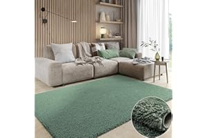 ‎MY-RUG MY-RUG Teppich Shaggy Star Hochflor rechteckig grün 140 x 70 cm - Wohnzimmerteppich, Flauschig, Einfarbig