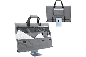 KISLANE Travel Carrying Case for 24'' iMac Desktop Computer, Protective Storage Bag for iMac Monitor Dust Cover with Carry Handle for 24 inch iMac Screen and Accessories (Grey)