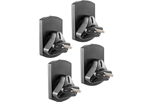 RICOO Supporti Universali per Casse, LH038-B Altoparlanti da Parete, Supporti per altoparlanti Orientabile e Inclinabile, 110x65x91mm, Set di 4, Nero