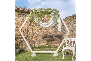 SKYLANTERN Arco de boda - Arco hexagonal grande de madera de 2 m - Arco de madera para decoración de boda - Arco para ceremonia - Fácil montaje