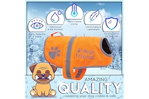 4LEGSFRIEND Cappotto di sicurezza in pile leggero, 5 misure, ad alta visibilità per attività all'aria aperta di giorno e di notte, mantiene il vostro cane visibile, al sicuro da auto e incidenti di caccia