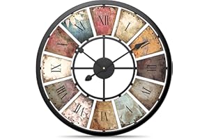 CANDER BERLIN Zegar ścienny vintage XXL Samu, antyczny, średnica 60 cm, wysokiej jakości metal