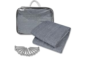 Froadp HDPE Tapis de Camping Outdoor Avec Trou en Aluminium & Sac de Transport - Bâches de Sol Lavable Antidérapant Pour Camping-Car, Auvent et Caravane