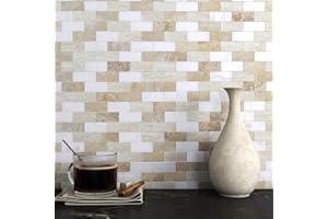 M MOFIT 3d Metro Mosaik Fliesen Selbstklebend Steinoptik Matte,Fliesenaufkleber Marmor Optik Ziegel Fliesen Wand Aufkleber (Braun Rost,10 Stücke)