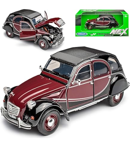 Welly Citroen 2cv Cabrio Open Beige 1949-1990 ca 1/34-1/39 Metalen Model Auto De Cast Nieuw in Box