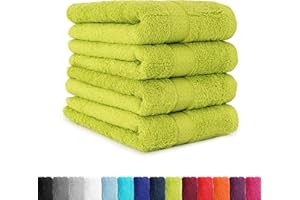 FALCO 4-częściowy / 8-częściowy zestaw ręczników, różne kolory, 50 x 100 cm, 100% bawełna, zielone jabłko, 4-pak