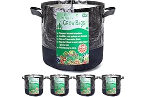 Growerz® WetLockz 5 pack 40 Litre 32 x Ø40cm Heavy-Duty Fabric Grow Bags – 5 Pack | Selective Moisture Retention Layer | Breathable, Reusable Non-Woven Material | Reinforced Handles for Easy Lifting |