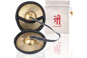ZenBless Tibetan Tingsha Cymbals, with Storage Box and Fabric Case, Meditation Brass Chime Bells, Low and Mellow Voice for Spiritual Healing Mindfulness, Yoga Buddhist, Relaxation Musical Instruments