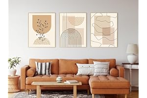 JNAOZI Lot de 3 affiches d'art noir et doré, fond vert et feuilles dorées, sans cadre, 40 x 60 cm x 3 cm