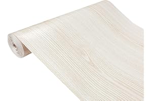 DecoMeister Vinilo Imitacion de Madera de Fresno Blanco Papel Adhesivo Para Muebles Autoadhesivo Lámina Decorativa Para Cocina Pared Puertas Para Forrar En Rollo Aspecto Madera 45 x 740 cm