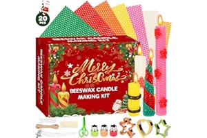 MOMOSTAR 20 Stück Wachsplatten für Kerzen, 20 * 20cm Bienenwachsplatten mit Docht, Bienenwachs Kerzen Selber Machen Weihnachten, Bienenwachskerzen Weihnachtsgeschenke für Kinder Erwachsene