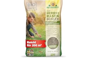 Neudorff Azet HerbstRasenDünger - Organischer Bio-Dünger für 200 m² stärkt die Frosthärte und sorgt für einen dichten, kräftigen Rasen im Frühjahr, 10 kg