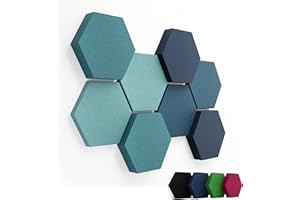 FENNEXT® Schallabsorber Akustikpaneele [8 Stk.] für spürbar reduzierte Geräusche I Modernes Akustikbild aus Hexagon Akustikplatten I Unbedenkliche Wand Paneele hergestellt in der EU I 3D Panels