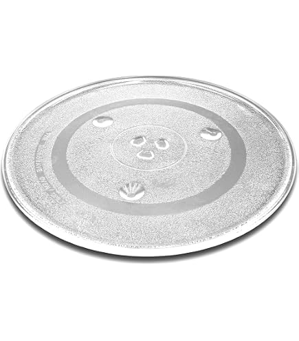 Plateau Tournant Micro-ondes Universel 345mm - Verre Résistant Avec 6 Fixations