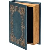 Vintiquewise QI003691.B kitap şeklinde dekoratif saklama kutusu, mavi