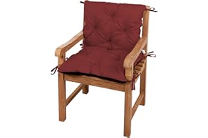 Gutekissen® Cuscino per panchina, Cuscino per seduta, Cuscino per schienale, Cuscino da giardino, Cuscino trapuntato, Altalena da giardino, Mobili da giardino LAW (50x50x50, Bordeaux)