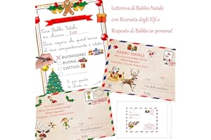 Aurìca Kit Lettera Babbo Natale Per Bambini, Rendi Il Natale Magico E Memorabile, Con La Ricevuta Degli Elfi Aiutanti E La Risposta Di Babbo