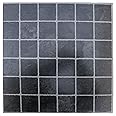 Floor Tiles self Adhesive Small Black Grey Tile Vinyl Flooring Kitchen 32 Tiles (32ft²)